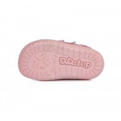 D.D. step barefoot dievčenská detská celokožená obuv 070-204 Dark pink